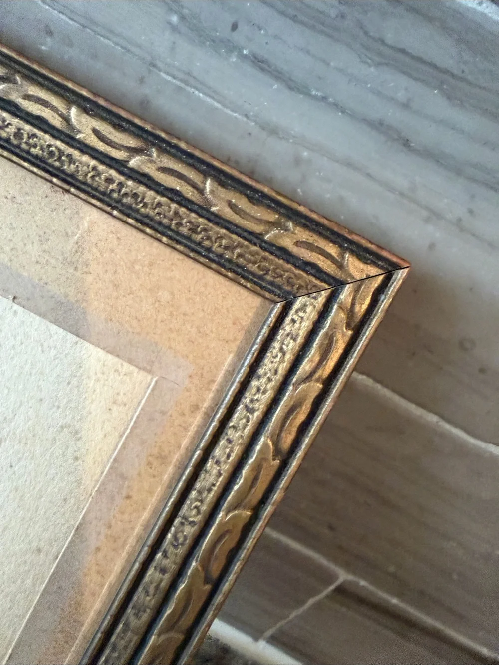 Charming Vintage Gilded Frame with Mat Insert 6” x 8” x .4”